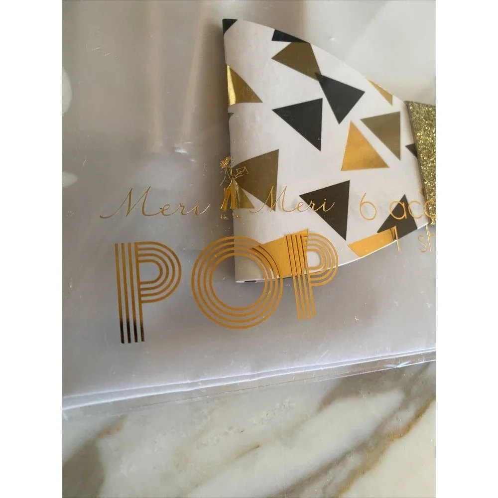 Meri Meri Party Props & Tattoo Set With Bow Tie Mustache Hat & Gold Glitter Star